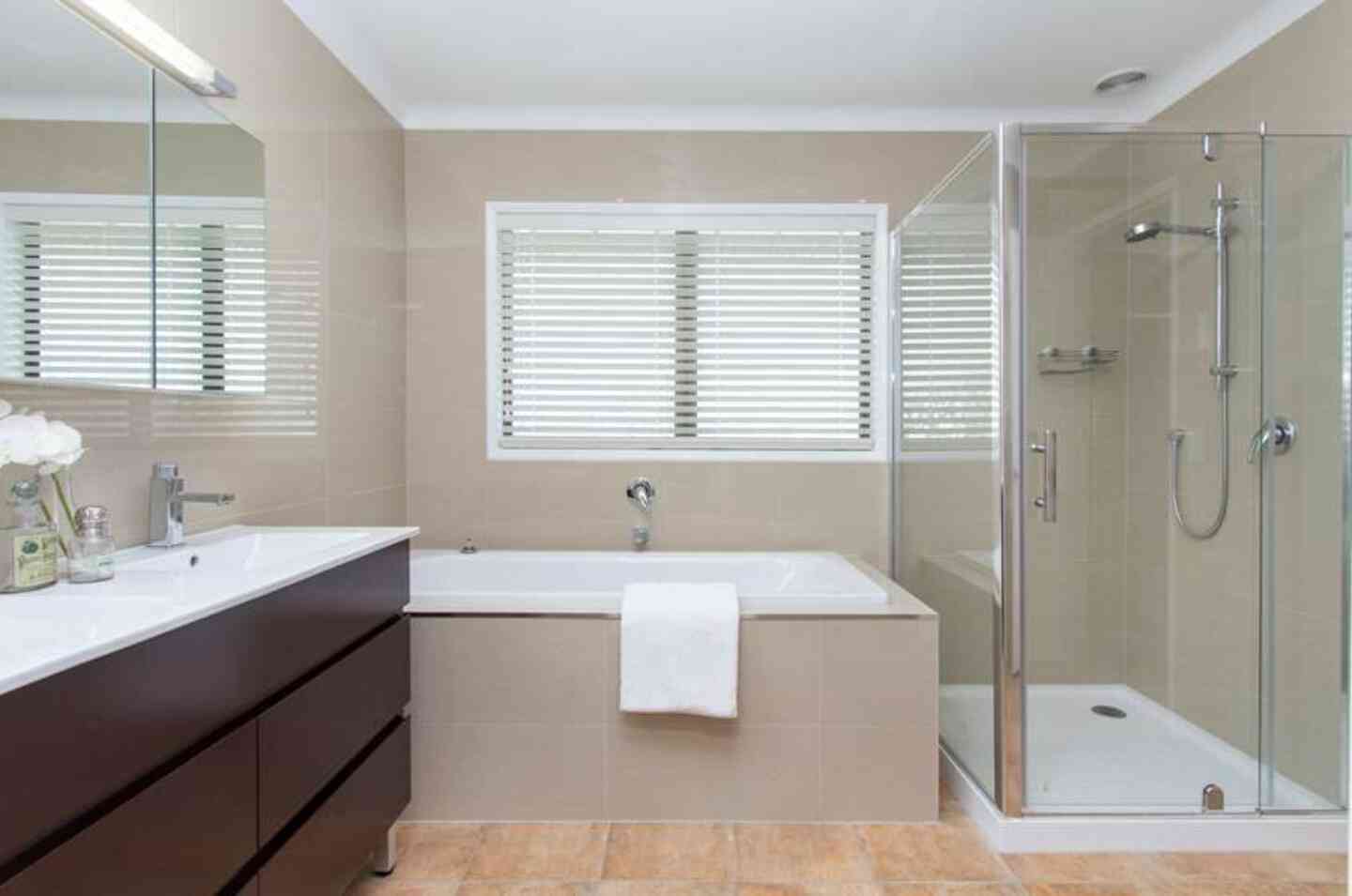 Beautiful Bathroom Faux Shutters