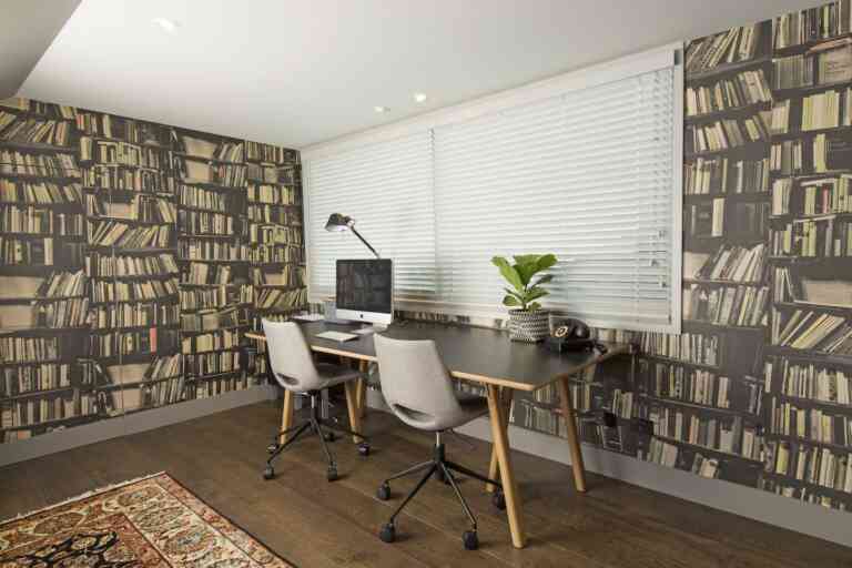 Office With Blinds and Desk