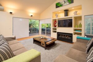 modern interior with roller blinds